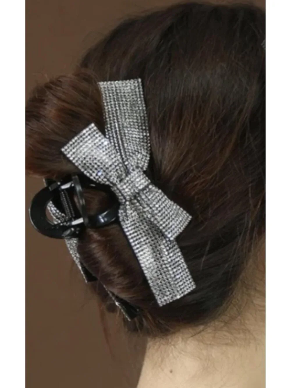 Crystal Rhinestone Bow Hair Claw Clip Elegant Statement Hair Accessory for Women